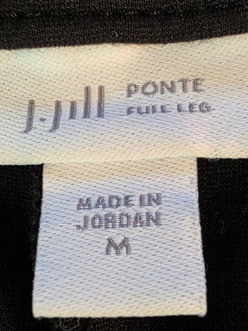 J. Jill Black Ponte Full Leg Dress Pants Size Medium Wide Career Office Comfort - Picture 2 of 8